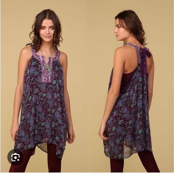 Free People Multicolor Floral Sleeveless Blouse - Picture 2 of 4